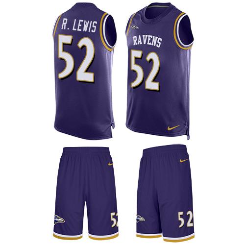 Nike Ravens #52 Ray Lewis Purple Team Color Men's Stitched NFL Limited Tank Top Suit Jersey - Click Image to Close